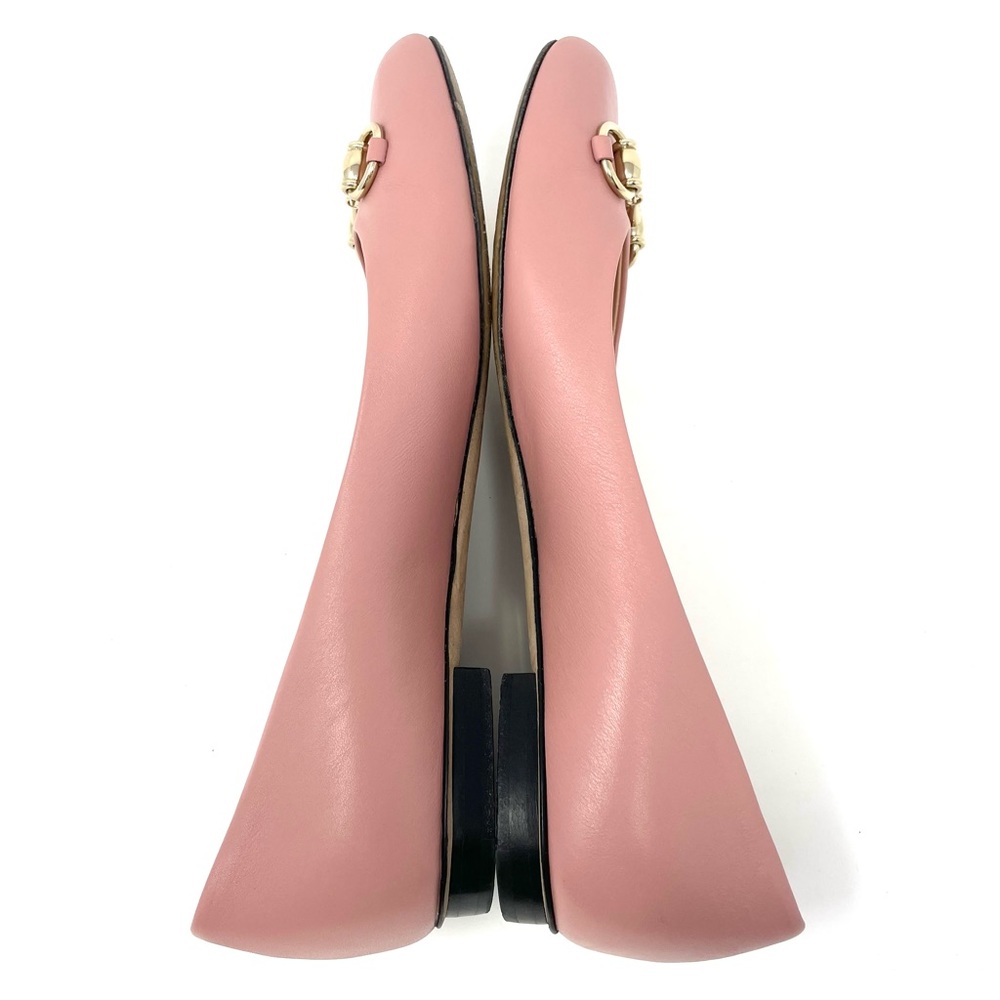 Gucci Horsebit Ballet Flats Pink Leather EU 39 US 9 Powder Pink - Picture 11 of 16